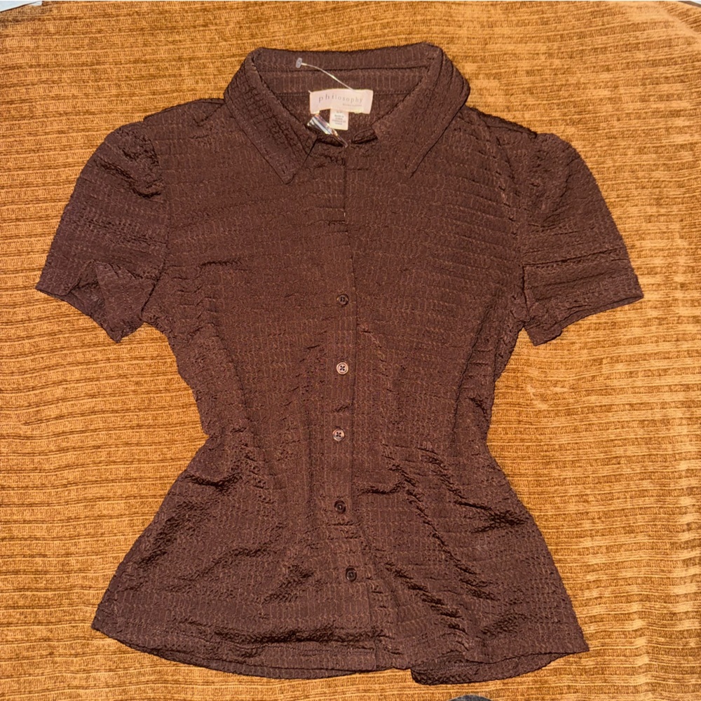 Philosophy Textured Chocolate Blouse